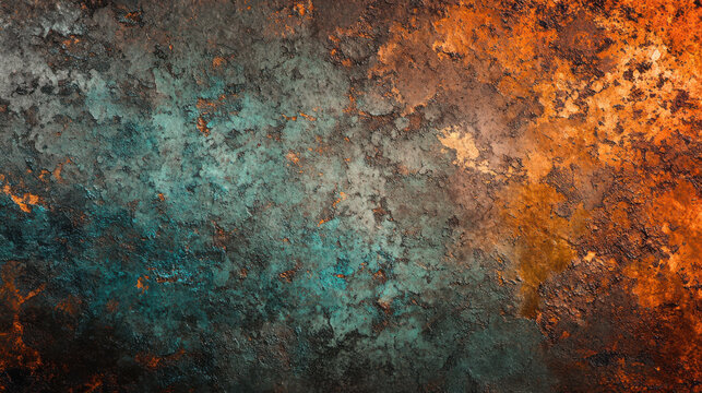 An artistic gradient background with a speckled texture overlay, shifting tones of deep emerald, burnt orange