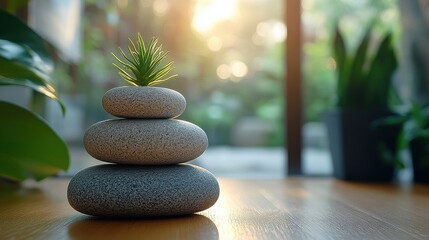 [Relaxing aesthetics therapeutic ambiance simplicity] Zen Rock Garden Oasis - Nature-Infused Relaxation in Cozy Indoor Sanctuary