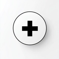 Obraz premium Simple black plus sign in a circle. (1)