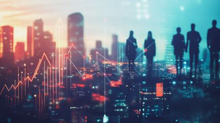 Obraz premium abstract professional business team people innovation connection of line from nail node to node on Smart Innovation city with connection cyber security network reciprocity , networking concept