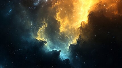 Stunning Cosmic Cloud Formation in Deep Space with Bright Colors