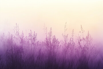 A field of purple grass with a white background Generative Ai.