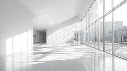 Modern architectural interior design open space minimalist style