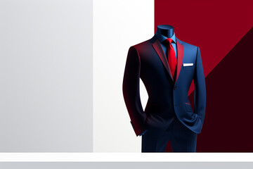A Chic Men's Tailored Suit with Sharp Lapels and Bold Color: A Statement of Elegance and Confidence