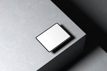 Tablet Mockup on Minimal Geometric Background for Branding and UI Design


