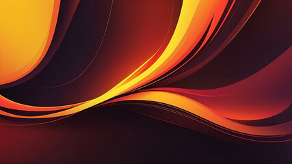 abstract orange yellow red black waves curves lines and shapes background with copy space for text