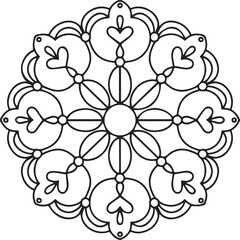 Simple black and white mandala, simple mandala coloring pages, vector file, tattoo design