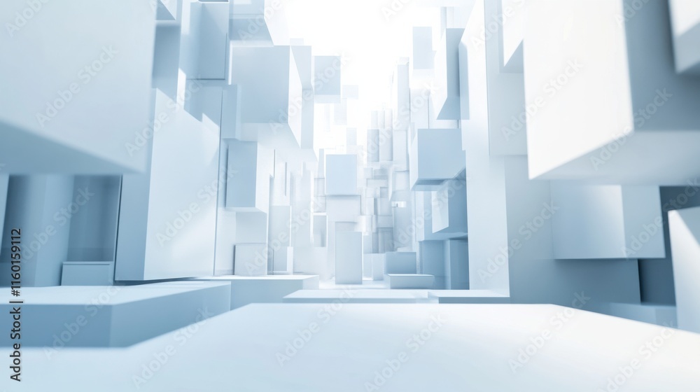 Poster A futuristic block-building scene with advanced robotic blocks in a futuristic cityscape, Sci-fi cityscape style, photo of