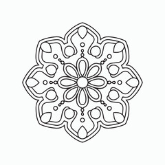 Simple black and white mandala, simple mandala coloring pages, vector file, tattoo design