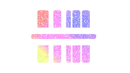 Icon barcode scan is made up of LED square shapes. There are bright diodes and there are black dead diodes