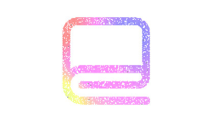 Icon blanket is made up of LED square shapes. There are bright diodes and there are black dead diodes