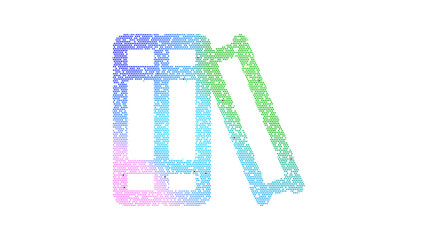 Icon books is made up of LED square shapes. There are bright diodes and there are black dead diodes