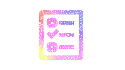 Icon ballot check is made up of LED square shapes. There are bright diodes and there are black dead diodes