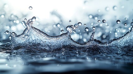 Water Splashing Creating Dynamic Abstract Shapes