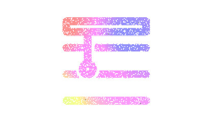 Icon blinds open is made up of LED square shapes. There are bright diodes and there are black dead diodes