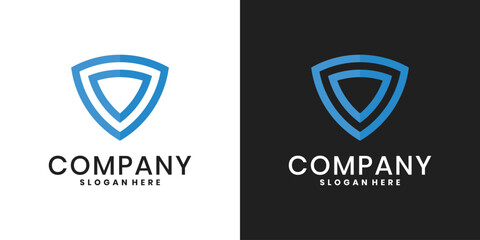 Modern shield logo design with linear style