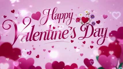 happy valentines day hearts animated 4k video holiday