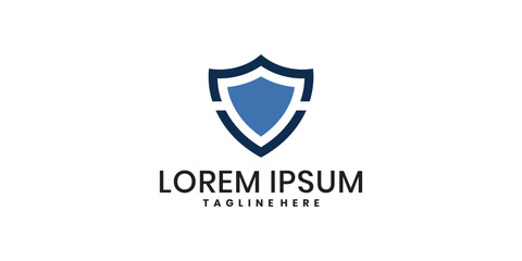 Shield logo design, security and protection symbol vector design