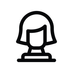 wig icon. vector line icon for your website, mobile, presentation, and logo design.