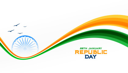 indian republic day tricolor flag background with chakra and bird