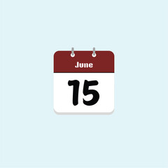 June 15th: Calendar Date Illustration