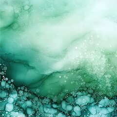 Obraz premium Ocean-inspired watercolor textures in seafoam green and aqua.