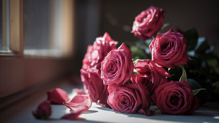 Blooming Roses with Soft Blurry Light