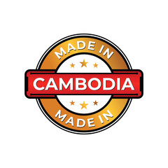 Obraz premium Made in Cambodia label icon emblem isolated on white background