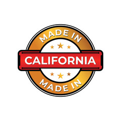 Fototapeta premium Made in California label icon emblem isolated on white background