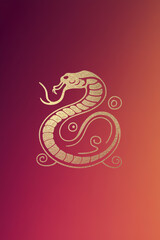 2025 Year Of The Snake - Lunar New Year. Blank template. Design illustration. Space for copy. Conceptual. Flowing. Abstract background. Elegant. Corporate. Marketing. Poster
