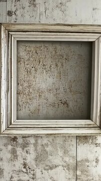 Empty vintage frame against a textured wall suggesting unfilled space for creativity