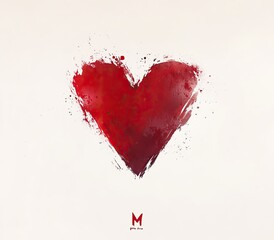 Abstract heart-themed artwork with red tones and varying textures. Valentine's day. AI generated image