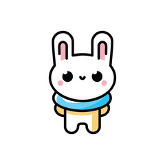 kawaii cartoon of cute rabbit. vector illustration