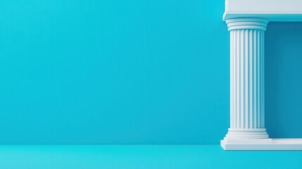 A stylized representation of a classical bank facade, rendered in bold textured acrylic