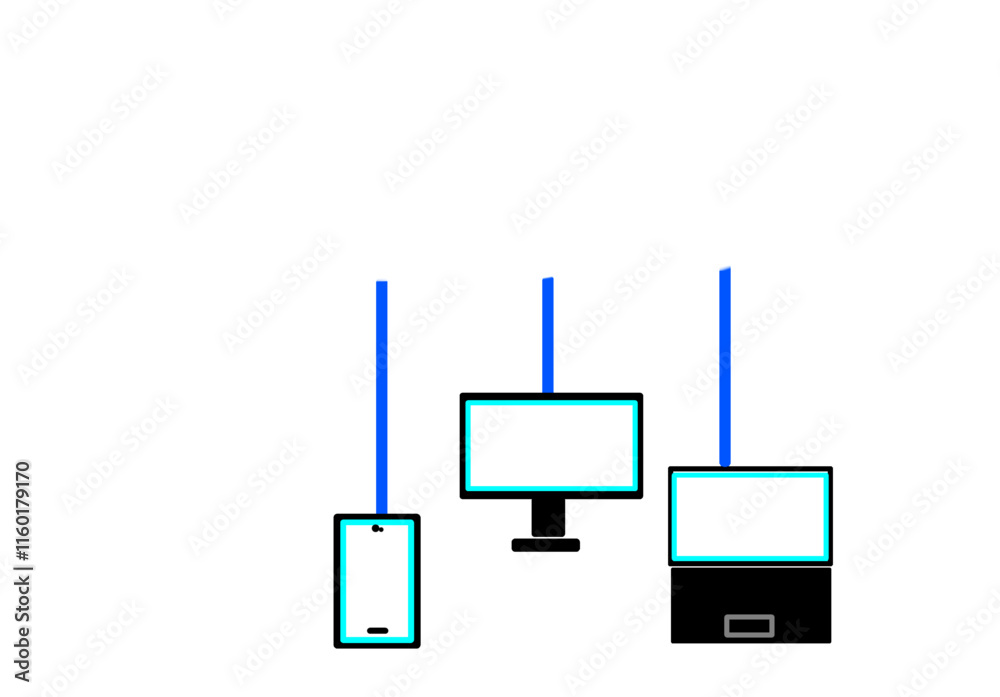 Poster cloud storage icon. it seamlessly integrates with devices like smartphones, laptops, and computers, 