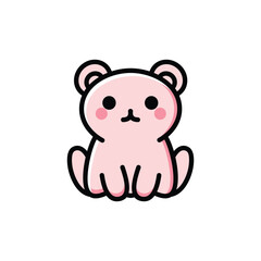 cute little teddy bear character. vector illustration