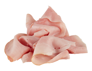 fresh ham bacon slices cut out isolated transparent background