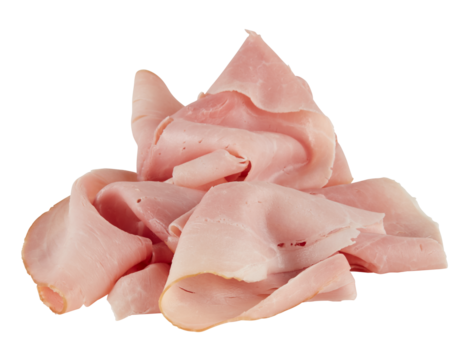 fresh ham bacon slices cut out isolated transparent background