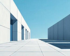 Fototapeta premium Acrylic depiction of a futuristic banking building with sleek metallic tones and glowing accents