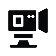 video camera icon. vector glyph icon for your website, mobile, presentation, and logo design.