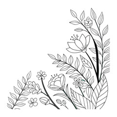 Luxury floral botanical on white background vector