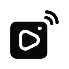 live streaming icon. vector glyph icon for your website, mobile, presentation, and logo design.