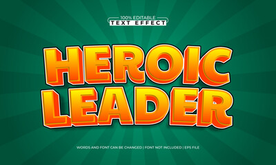 Obraz premium heroic leader editable text effect with a hero and kids text style