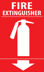 Fire extinguisher direction arrow sign.eps