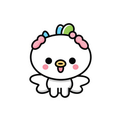 cute bird baby cartoon, vector illustration