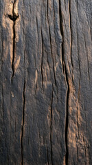 Obraz premium Dark Weathered Wood Texture, Vertical Grain, Close-up, Rustic Background, Design Element.