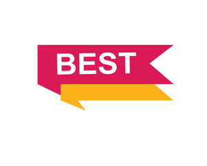 Best Value text on a ribbon. Designed with white title and pink stripe. Vector banner with tag on a transparent background.