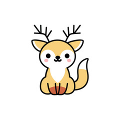 cute reindeer character vector illustration