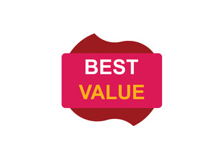 Best Value text on a ribbon. Designed with white title and pink stripe. Vector banner with tag on a transparent background.