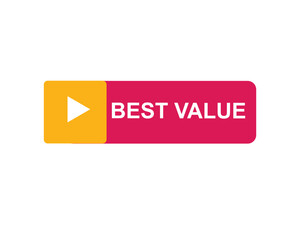 Best Value text on a ribbon. Designed with white title and pink stripe. Vector banner with tag on a transparent background.